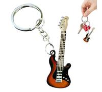 Llavero De Guitarra - Colgante De Guitarra De Acero Inoxidable De 5 Cm, Llavero De Mini Instrumento, Dije De Mochila De Metal Pulido | Decoración De Regalo Para Amantes De La Música Para Guitarristas,