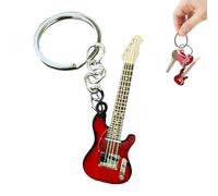 Llavero De Guitarra - Colgante De Guitarra De Acero Inoxidable De 5 Cm, Llavero De Mini Instrumento, Dije De Mochila De Metal Pulido | Decoración De Regalo Para Amantes De La Música Para Guitarristas,
