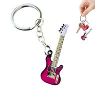 Llavero De Guitarra - Colgante De Instrumento De Metal De 5 Cm, De Mochila De Acero Brillante | Mini Dije De Guitarra Duradero para Fanáticos De La Música, Accesorio para Llavero, Accesorio Par