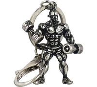 Llavero de hombre fuerte para culturista, fitness, gimnasio, mancuernas, regalo para culturismo, levantamiento de pesas, normal