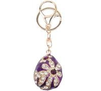 Llavero de Huevo de Pascua Púrpura 10,5x3x2cm rhinestone | Colgante de Llavero, Decoración para Bolso y Funda Móvil, Obsequio Creativo Coches