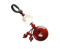 Llavero de jade antiguo para coche, hebilla de jade vintage, correa de teléfono, accesorios para bolsa de cadena, Loto rojo grande, Talla única