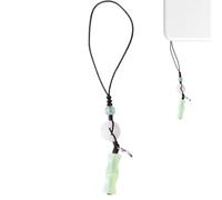 Llavero de jade - Buena suerte, llavero decorativo con colgante de teléfono, llavero con hebilla de paz para teléfono, bolsa, mamá, amante, niñas, llavero colgante de coche para mujeres y niñas