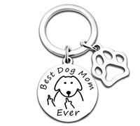 Llavero de joyería para perro, mamá, regalo veterinario, día de la madre, cumpleaños, graduación, Navidad, regalo de calcetines, regalo para mejor amiga, amante de los animales, hija, niñas y mujeres, Plateado, S