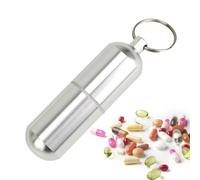 Llavero de la de la píldora | de píldoras portátil de aleación de aluminio de viaje,-dientes sello impermeable pequeña de píldoras, botella de almacenamiento de palillo de