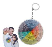 llavero de la emoción, llavero de la rueda de los sentimientos | Llavero redondo vintage,Llavero creativo divertido de emoción de doble cara para adorno de prueba de salud mental, adorno de bolsa para