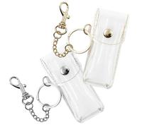 Llavero de lápiz Labial Transparente, Organizador de bálsamo Labial, Bolsas, Llavero de lápiz Labial, Colgante de Bolso para Viaje, Fiesta, Vacaciones, Mujeres y niñas, 2 uds.