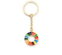 Llavero de las Naciones Unidas de 7 colores para objetivos de desarrollo sostenible, insignia de ODS, M