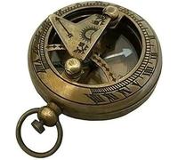 Llavero de latón con brújula de reloj solar de estilo vintage, brújula colgante náutica de bolsillo para senderismo, camping y viajes, regalo grabable