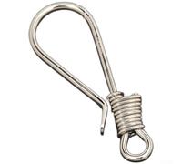 Llavero de latón con gancho en U chapado en plata, estilo envuelto en alambre hecho a mano para llaves, bolsas y equipo portátil (3 x 68 mm)