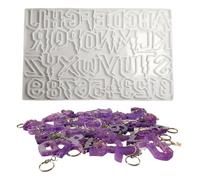 Llavero de letras de Halloween, moldes de silicona resistentes, juego de alfabetos de resina portátil, accesorio para hacer joyas únicas, juego de castas de resina