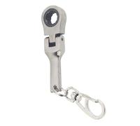 Llavero de llave de trinquete de 10 mm con cabezal giratorio de 180°, ligero para afinación de coche, herramienta de llavero