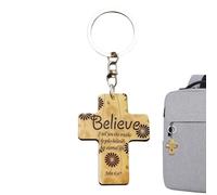 Llavero de madera de Jesús, llavero cristiano con versículo bíblico para hombres y mujeres, pequeño llavero portátil para equipaje, bolso, mochila, cartera, coche, viajes, escuela, fiesta o regalo