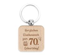 Llavero de madera de regalo de 18 cumpleaños, regalos para niñas de 18 cumpleaños, regalo de cumpleaños para hombres, regalo de cumpleaños para mujeres, hombres, regalos de Navidad, Enhorabuena por 70