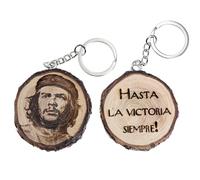Llavero de madera natural de Ernesto "Che" Guevara, Lengo de cedro, Talla única
