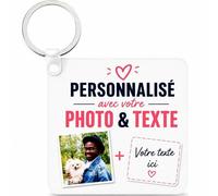Llavero de Madera Personalizado con Foto a Color - Modelos Redondo, Cuadrado o Rectangular a Elegir - Regalo Original para Hombre o Mujer