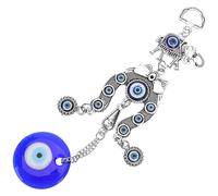Llavero de Mal de Ojo Lazo y Elefante, Aleación 19x4,1x0,5cm | Decoración Charm para Mochila y Bolso, Clip para Cremalleras, Estilo Encantador para Llaves