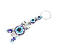 Llavero de Mal de Ojo Llavero Encanto 9×9×1 Azul Mal de Ojo Búho Llavero Llavero Decoración del Hogar Amuleto de Vidrio Turco Encanto Colgante de Bendición