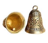 Llavero de mantra de inspiración budista con colgante de campana y diseño de aleación estable, accesorio espiritual para llaves de aleación de seis palabras, mantra budismo, b, M