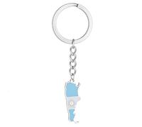 Llavero de mapa de Argentina, llavero de acero inoxidable, llavero con colgante de joyería argentina, regalo para mujer, llaveros para mujer, plateado, Como Se Describe