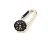 Llavero de Metal 2 en 1 con brújula Multifuncional al Aire Libre for Caminar y Acampar(Champagne)