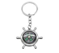 Llavero de metal con brújula - Llavero mini brújula portátil, portátil, brújula de metal ligero para aventura al aire libre, equipo de senderismo, Survi