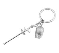Llavero de metal con colgante de esgrima coleccionable para la escuela de trabajo, ligero y resistente a la oxidación, colgante deportivo coleccionable, C, Talla única
