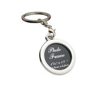 Llavero de metal con marco de fotos, cumpleaños, amuleto para personalización y conexión emocional, llavero personalizado con ranura para foto, Round, Talla única