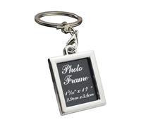 Llavero de metal con marco de fotos, cumpleaños, amuleto para personalización y conexión emocional, llavero personalizado con ranura para foto, rectangular., Talla única