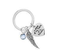 Llavero de metal con pedrería azul tallada Una pieza de mi corazón es el paraíso llavero con colgantes de ala de ángel regalo elegante y popular Nice