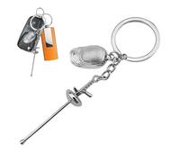 Llavero de metal con valla, llavero de valla, recuerdo decorativo, llaveros novedosos para la escuela, viajes, viajes de negocios, trabajo, camping, llavero de esgrima de metal, Multicolor, A