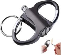 Llavero de metal, encendedor de 2025, llavero de iniciador de fuego, llavero de fósforo permanente, llaveros de metal novedosos, mini encendedores impermeables para coche y hogar al aire libre (negro)