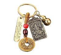Llavero de metal, LLavero de latón del zodiaco estilo chino, colgante Metal Fengshui for pareja, llavero coche, regalo, cinco emperadores, 1 Uds(Tiger)