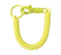 Llavero de metal, Llavero elástico, 24 Uds., resortes helicoidales, espirales elásticas retráctiles con cordón de soporte cierre Metal(Yellow)