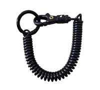 Llavero de metal, Llavero elástico con resorte de 24 piezas, llavero, llave en espiral retráctil(Black)