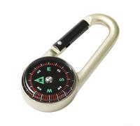 Llavero de metal para brújula con escala de 360° e indicador de flecha roja, clip de mosquetón, herramienta de navegación portátil de supervivencia para senderismo, camping, viajes al aire libre