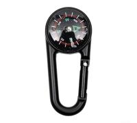 Llavero de metal para brújula con mosquetón, herramienta de navegación impermeable para senderismo para acampar y supervivencia, luminoso para bolsillo de esfera para brújula de 3 x 6,7 cm (negro, 3 x