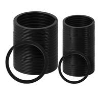 Llavero de metal plano con anillos divididos negros de 1 y 1.25 pulgadas (2.5 y 3.8 cm) para fijación de llaves de coche y casa