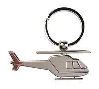Llavero de metal plateado con diseño de helicóptero BuW, llavero con llavero