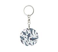 Llavero de metal redondo, llavero de metal, llavero de coche, soporte de anillo, 1 pieza, Tiburón ballena