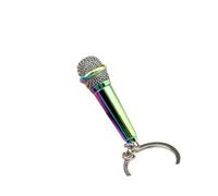 Llavero de micrófono en miniatura, simulación, micrófono, llavero en forma de amante de la música, regalo de joyería elegante para entusiastas de la moda, llavero de micrófono, color, Talla única