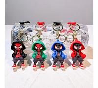 Llavero de Miles Morales de la Película de Spider-Man, Accesorios de Anime, Lindo Personaje de Dibujos Animados, Gwen Spider-Man B Black