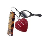 Llavero de moda portátil con estampado de leopardo con corazón y herramienta de maquillaje, accesorios creativos