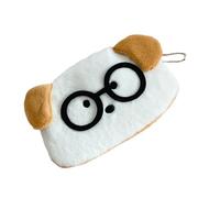 Llavero de monedero, cartera de felpa con cremallera para mujer, bolsa de maquillaje portátil con cosméticos pequeños monederos de cumpleaños para mujer, Orejas marrones, Mass Beauty