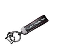 Llavero de Motocicleta de Cuero y Fibra de Carbono para Don't Touch me Tag Moto Fibra de Carbono Llaveros Resistente Duradero Regalos de Moto Accesorios,Red-A