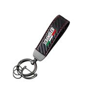Llavero de Motocicleta de Cuero y Fibra de Carbono para Ducati Corse 796 795 821 Monster 696 400 Moto Fibra de Carbono Llaveros Resistente Duradero Regalos de Moto Accesorios,Red-A