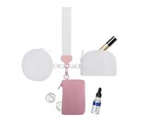 Llavero de muñeca - Monedero triple con cremallera alrededor, pulsera portátil para mujer con llavero, tarjetero, almacenamiento de monedas, perfecto para viajes, deportes y, beige, ver descripción