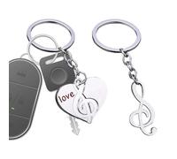 Llavero de nota musical, llavero de pareja de notas musicales | llaveros del símbolo de la música,Llavero de Metal de San Valentín y Navidad, decoración colgante para mochila con notas musicales para