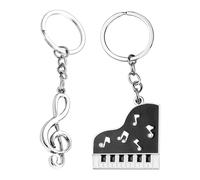 Llavero De Notas De Piano De 2 Piezas, Llavero con Tema Musical, Llavero Retro, Llavero De Regalo