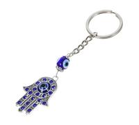 Llavero de Ojo Azul Mano Gemas, Aleación de Zinc, 1 Pieza | Adorno Colgante para Bolso y Llaves, Acabado Brillantes, Estilo Exquisito y Sencillo